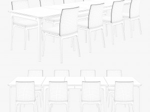 skovby set 26-table 63-chair 3D 模型