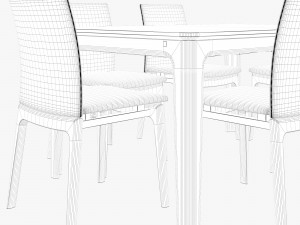 skovby set 26-table 63-chair 3D 模型