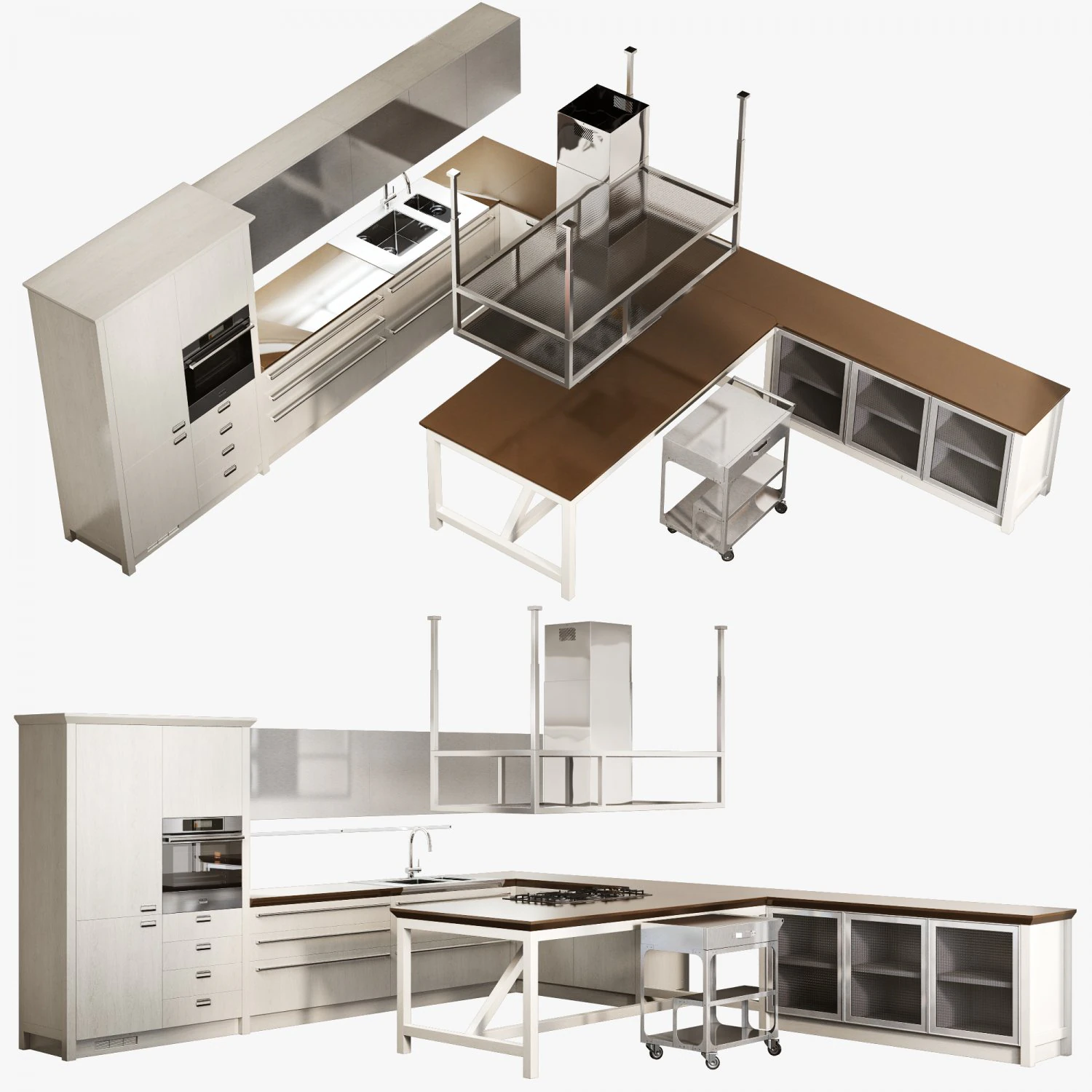 Scavolini diesel social kitchen type 003 3D Model .c4d .max .obj .3ds .fbx .stl .blend 