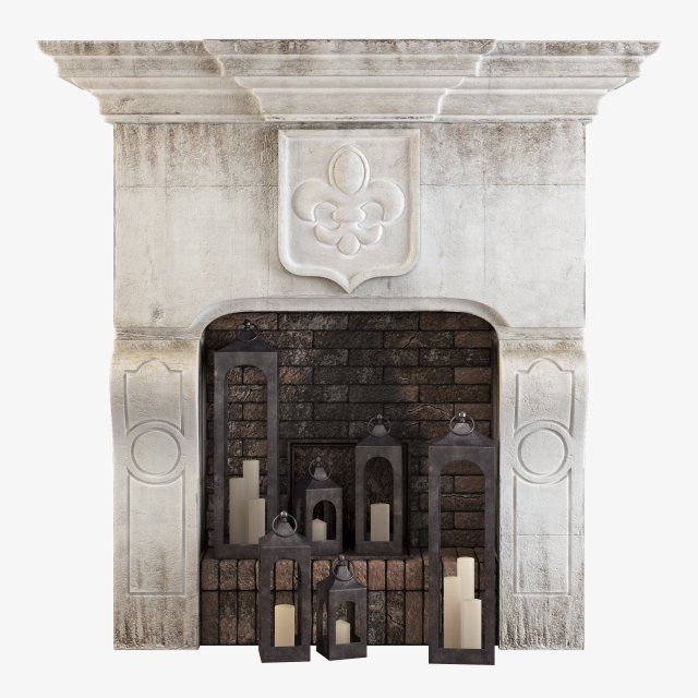 fireplace set 3 3D मॉडल .c4d .max .obj .3ds .fbx .stl .blend 