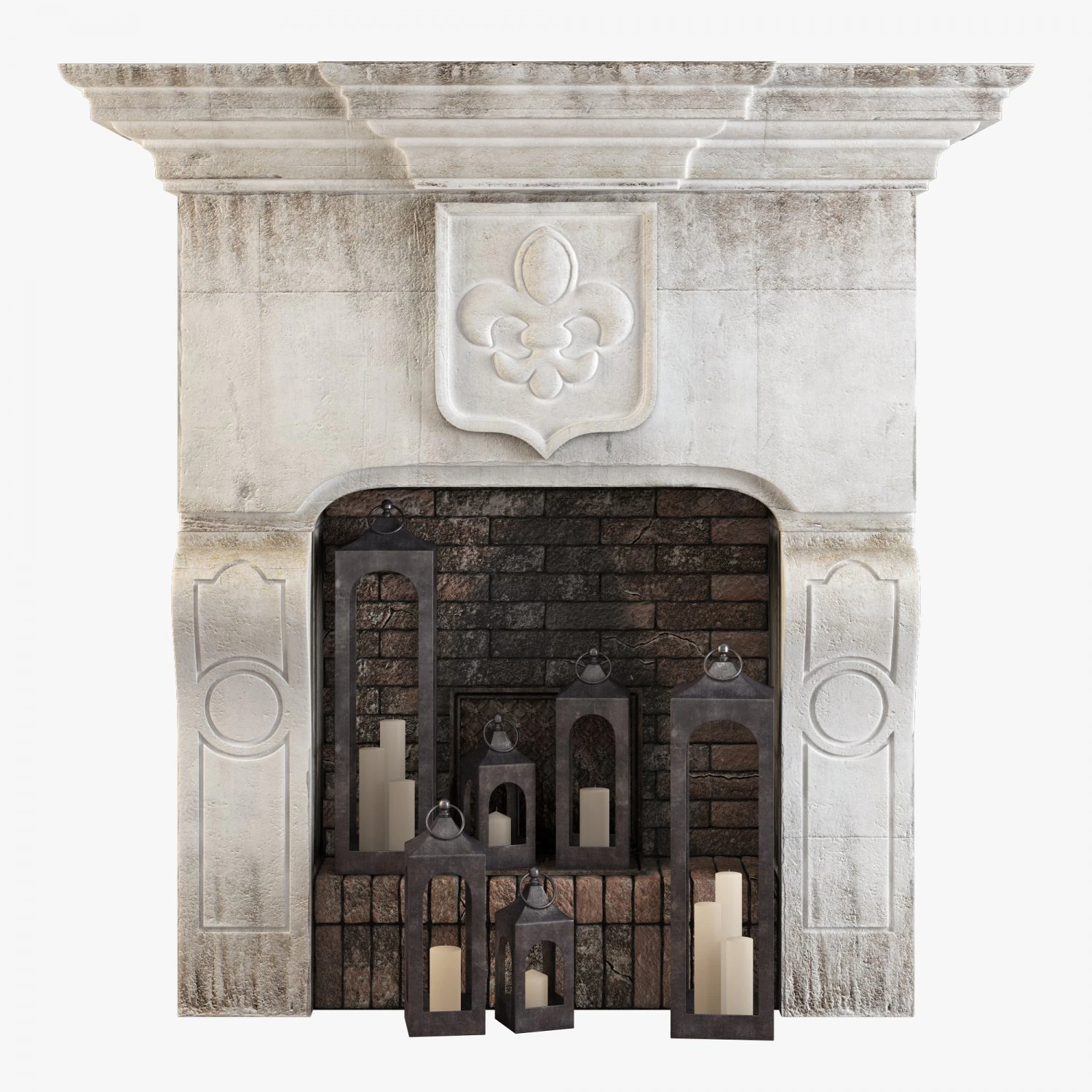 fireplace set 3 3D Model .c4d .max .obj .3ds .fbx .stl .blend