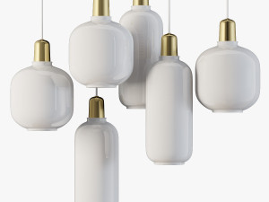 normann copenhagen amp pendant lamp white 3D Model