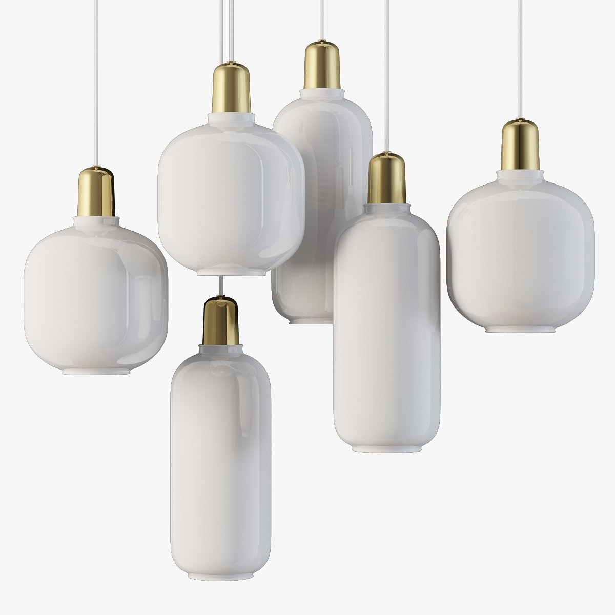 normann amp pendant lamp white 3D Model in Ceiling 3DExport