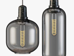 normann copenhagen amp pendant lamp grey and gold 3D Model