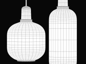 normann copenhagen amp pendant lamp grey and gold 3D Model