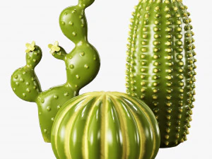 ceramic cactus set 3D Model
