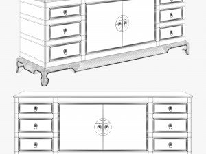chinese chest of drawers 001 Model 3D
