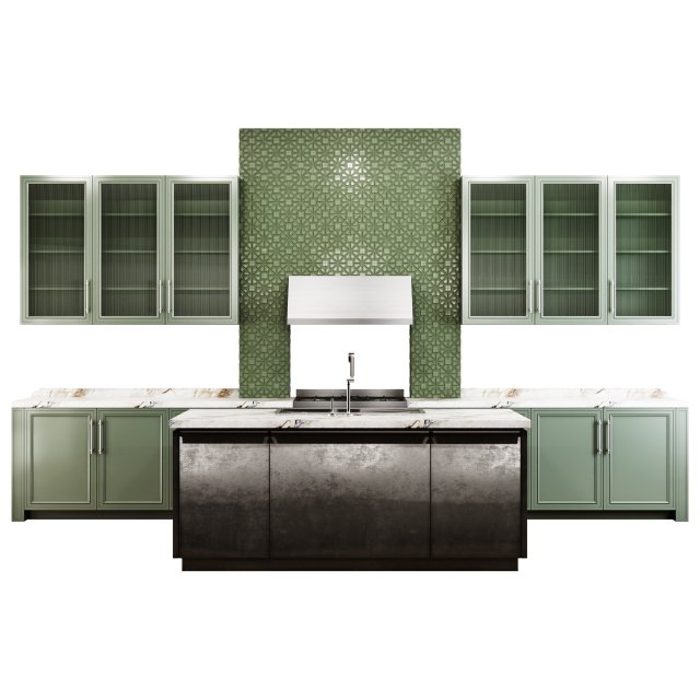 Modern kitchen 001 Modello 3D .c4d .max .obj .3ds .fbx .stl .blend 