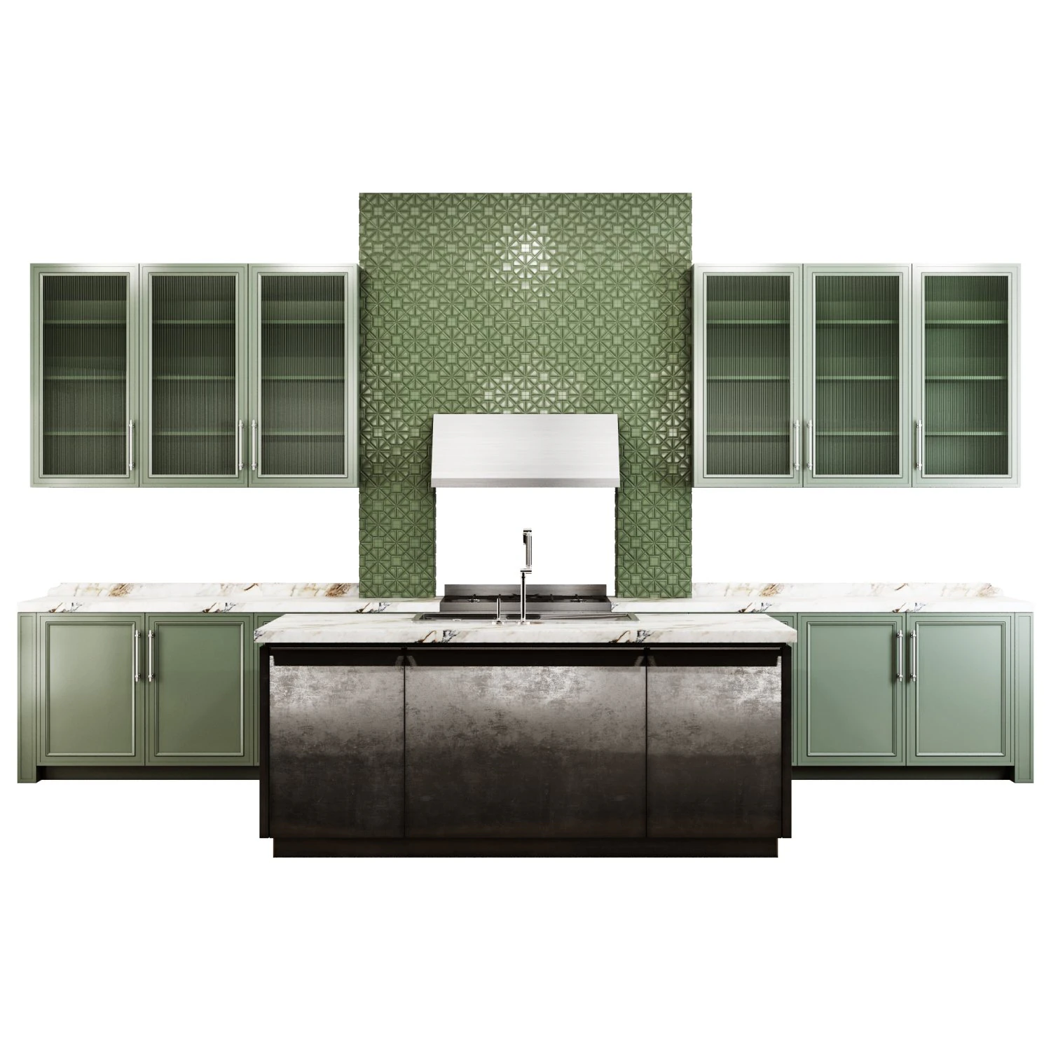 Modern kitchen 001 3D Model .c4d .max .obj .3ds .fbx .stl .blend 
