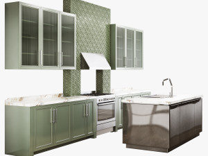 Modern kitchen 001 Modello 3D