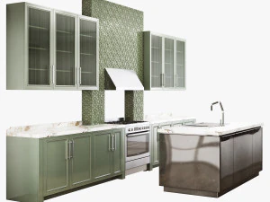 Modern kitchen 001 3D Model