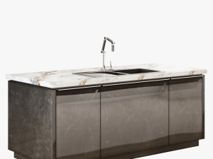 Modern kitchen 001 Modello 3D