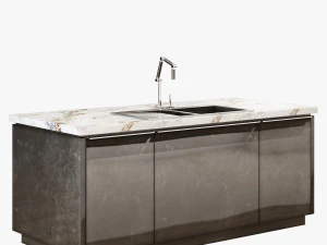 Modern kitchen 001 3D Model