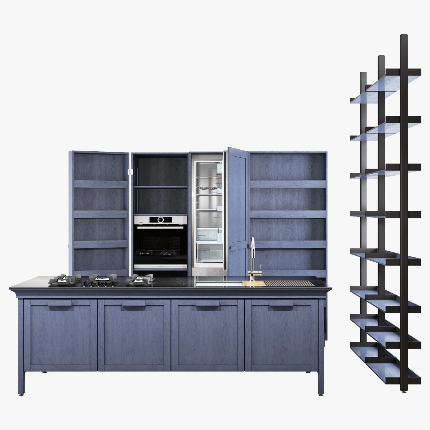 Key cucine metalwood type 1 3D Model .c4d .max .obj .3ds .fbx .stl .blend 
