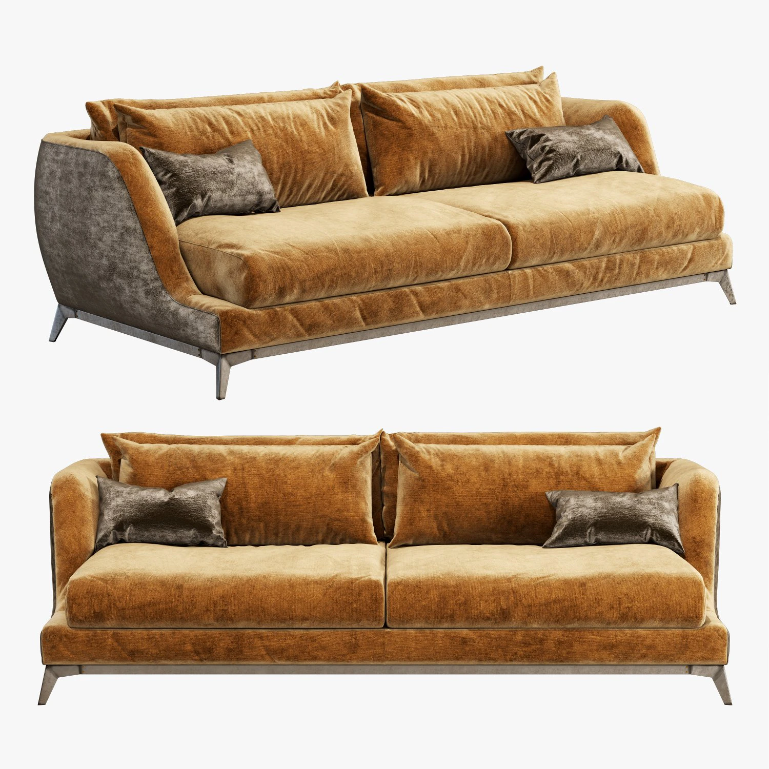 black tie brando sofa 3D Model .c4d .max .obj .3ds .fbx .stl .blend