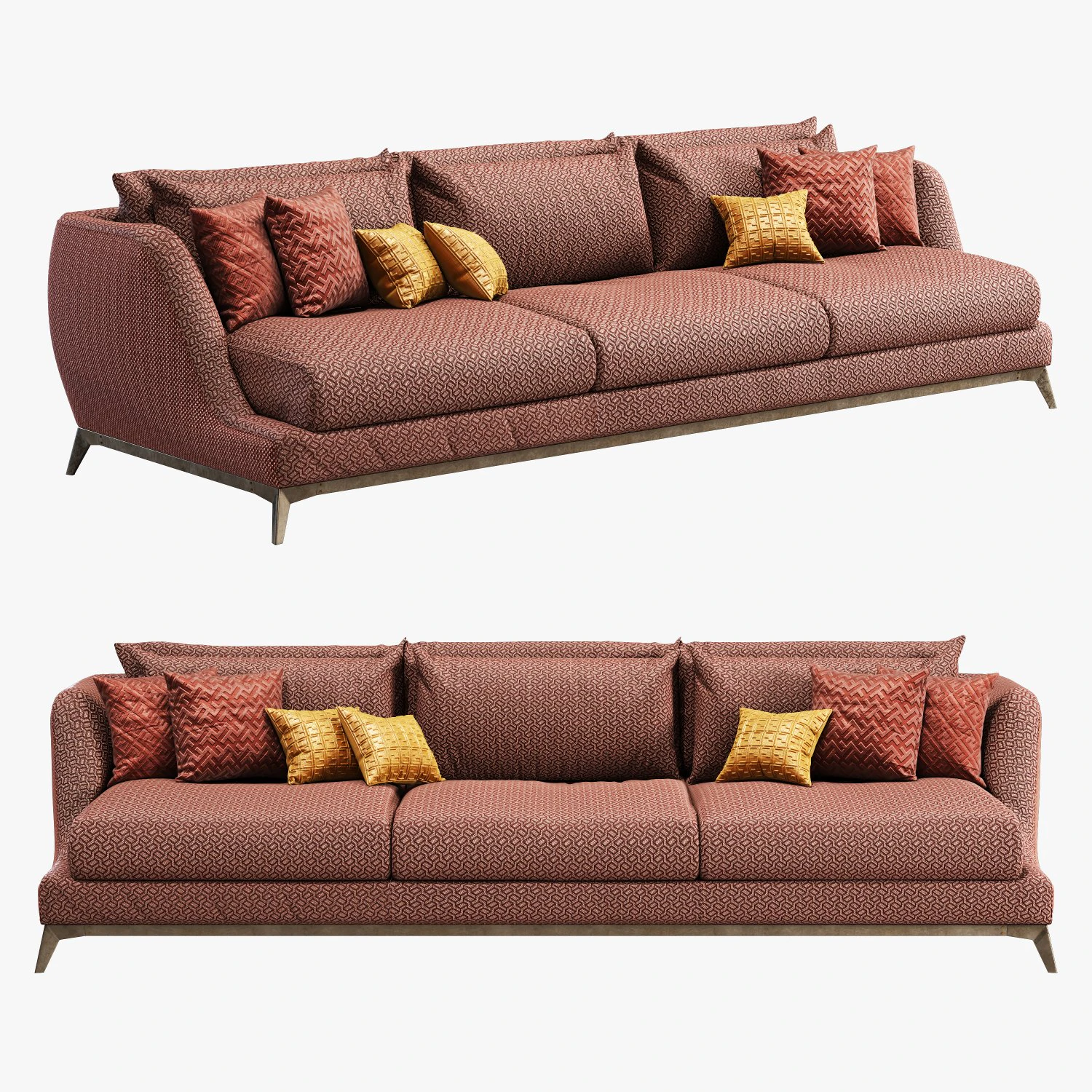 black tie brando sofa large 3D Model .c4d .max .obj .3ds .fbx .stl .blend 