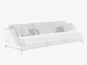 black tie brando sofa large 3D Model