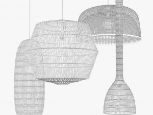 ay illuminate rattan lamp set 3D Model