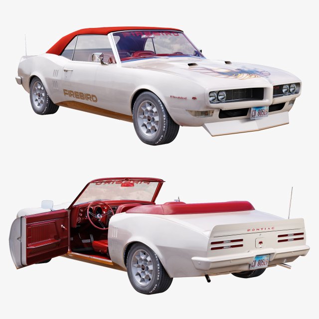 Pontiac firebird 1968 convertible custom 3D 模型 .c4d .max .obj .3ds .fbx .stl .blend 