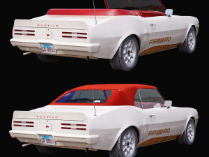 Pontiac firebird 1968 convertible custom 3D 模型