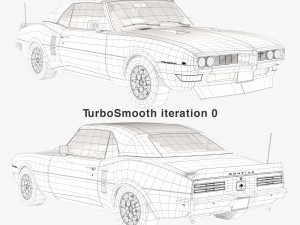 Pontiac firebird 1968 convertible custom 3D 模型