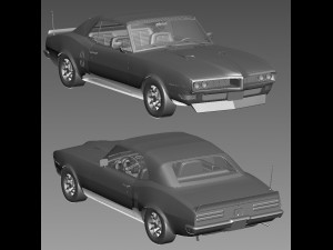 Pontiac firebird 1968 convertible custom 3D 模型