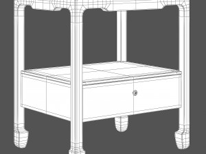 asian side table 001 3D Model