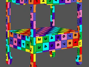 asian side table 001 3D Model