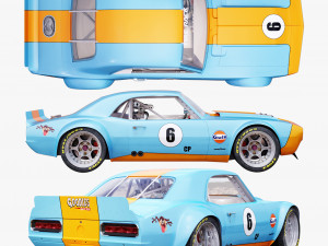 chevrolet camaro gulf racing 1968 3D-Modell