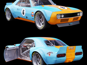chevrolet camaro gulf racing 1968 3D-Modell