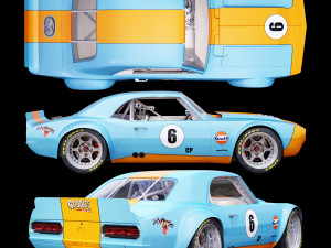 chevrolet camaro gulf racing 1968 3D-Modell