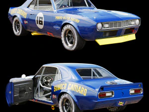 chevrolet camaro sunoco 1968 3D Model