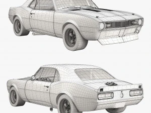 chevrolet camaro sunoco 1968 3D Model