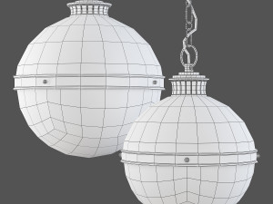emerson 1-light single globe pendant-bronse Modèle 3D