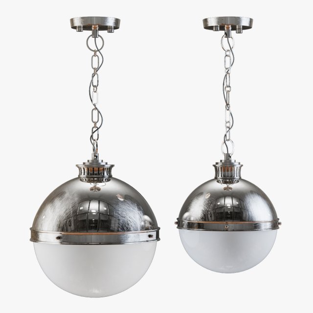 emerson 1-light single globe pendant-chrome 3D Model .c4d .max .obj .3ds .fbx .stl .blend 