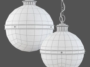 emerson 1-light single globe pendant-chrome 3D Model