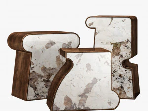 mesa lateral kelly wearstler ternion traid terceto Modelo 3D