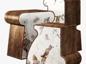 mesa lateral kelly wearstler ternion traid terceto Modelo 3D