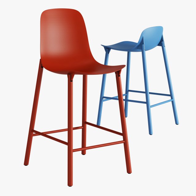 kristalia sharky stool metal 3D Model .c4d .max .obj .3ds .fbx .stl .blend 