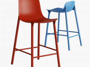 kristalia sharky stool metal 3D Model