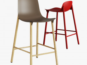 kristalia sharky stool wood 3Dモデル