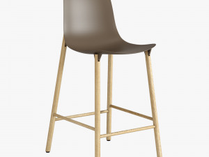 kristalia sharky stool wood Model 3D