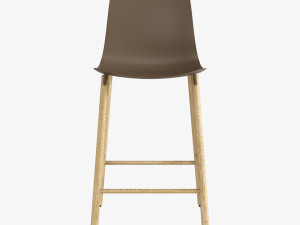 kristalia sharky stool wood Model 3D