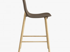 kristalia sharky stool wood Model 3D