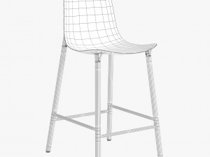 kristalia sharky stool wood Model 3D