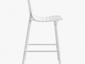 kristalia sharky stool wood Model 3D