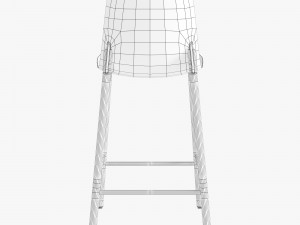kristalia sharky stool wood Model 3D