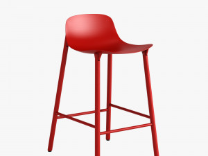 kristalia sharky stool wood Model 3D