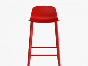 kristalia sharky stool wood Model 3D