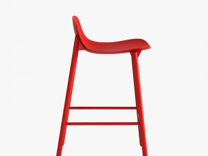 kristalia sharky stool wood Model 3D